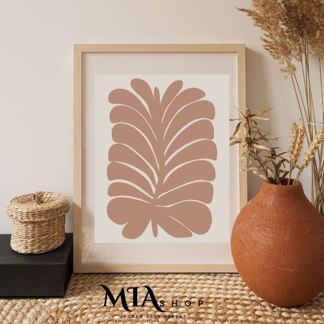 Abstract Botanical Wall Art, Free Download, Earthy Colors, Minimalist Canvas warm colors |00010