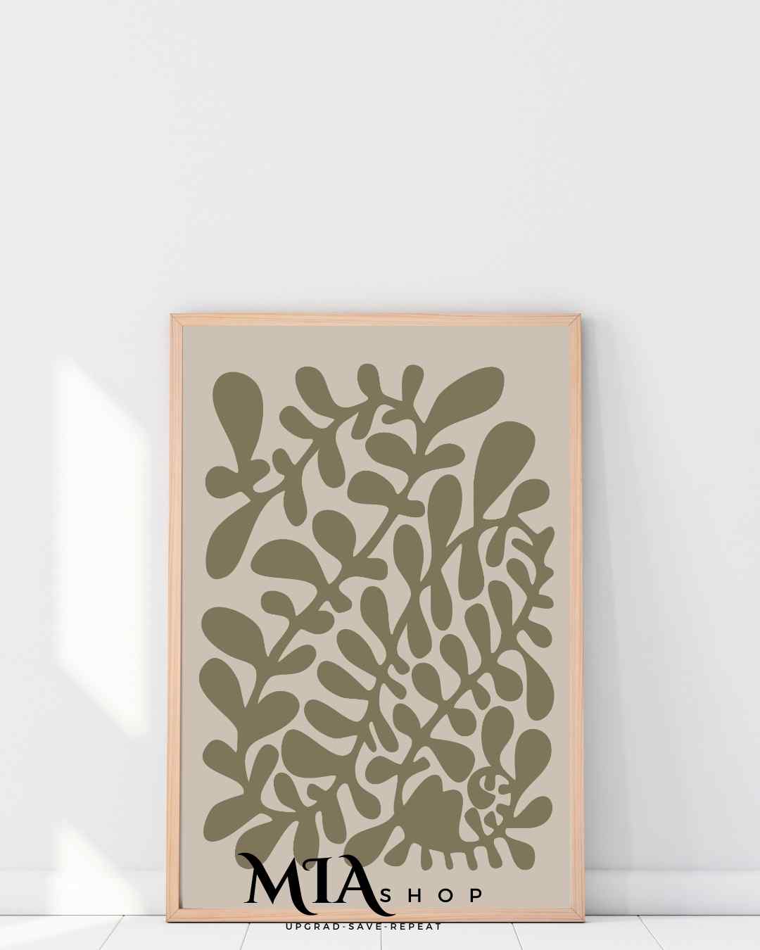 Minimalist wall art, Canvas prints, Botanical wall Decor, Sage Green, wall art for living room | 00004