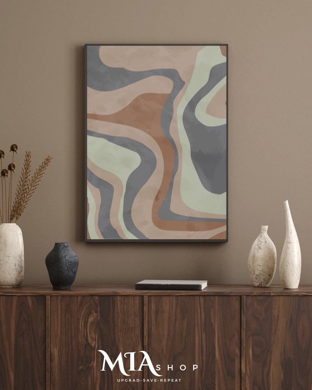 Modern Living Room Wall Decor, Abstract Art, Earthy Colors Wall Art, Instant Download |00023