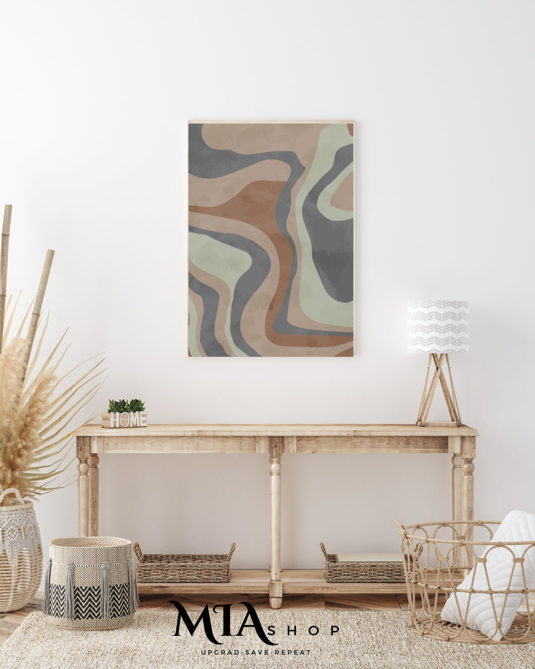 Modern Living Room Wall Decor, Abstract Art, Earthy Colors Wall Art, Instant Download |00023