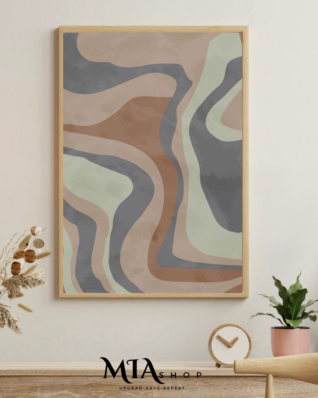 Modern Living Room Wall Decor, Abstract Art, Earthy Colors Wall Art, Instant Download |00023