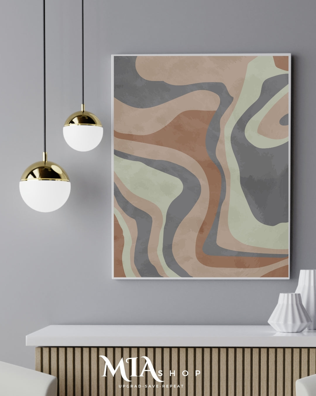 Modern Living Room Wall Decor, Abstract Art, Earthy Colors Wall Art, Instant Download |00023
