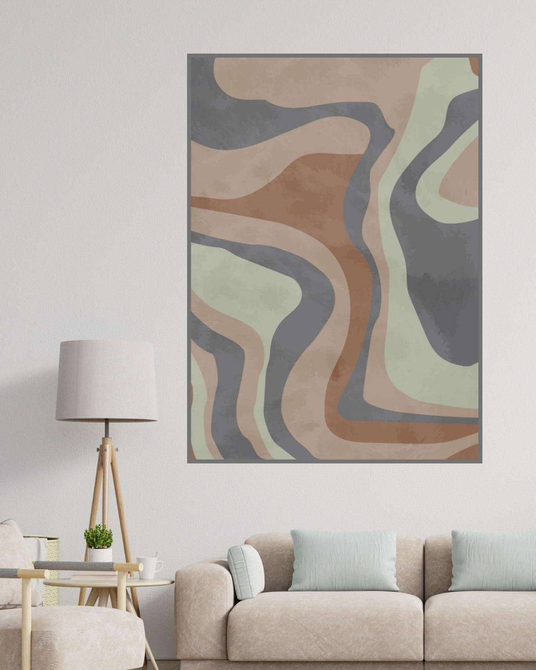 Modern Living Room Wall Decor, Abstract Art, Earthy Colors Wall Art, Instant Download |00023