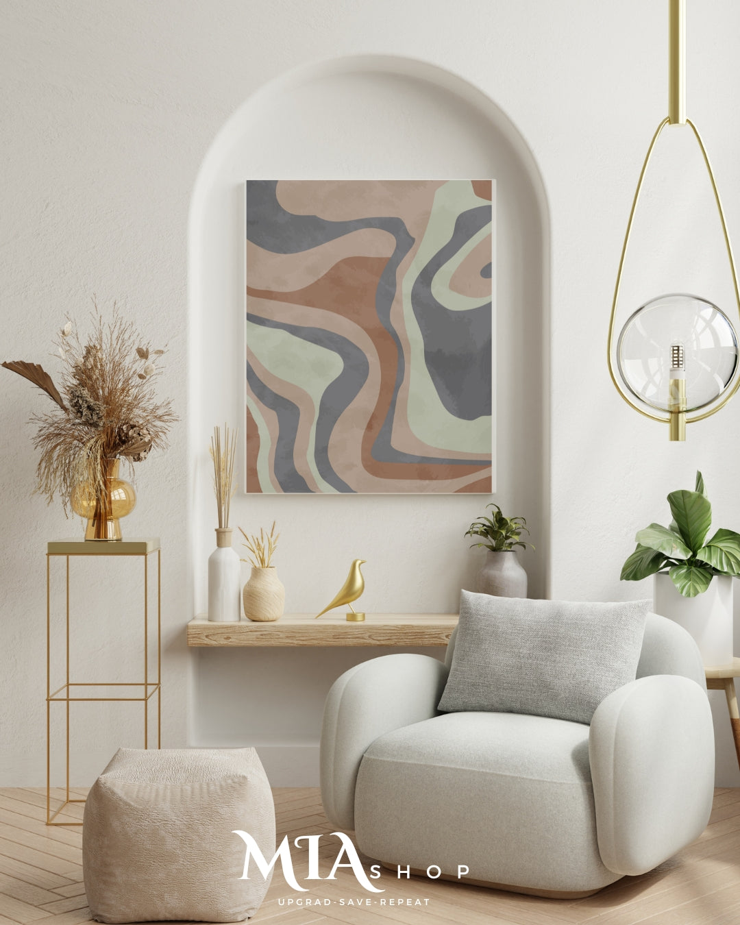 Modern Living Room Wall Decor, Abstract Art, Earthy Colors Wall Art, Instant Download |00023