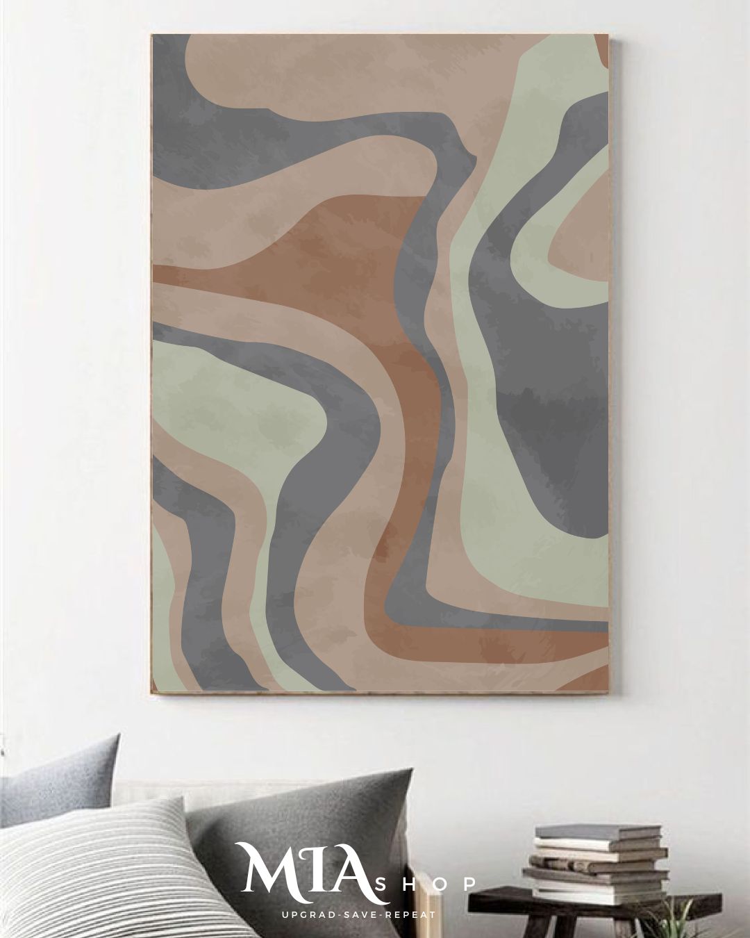 Modern Living Room Wall Decor, Abstract Art, Earthy Colors Wall Art, Instant Download |00023
