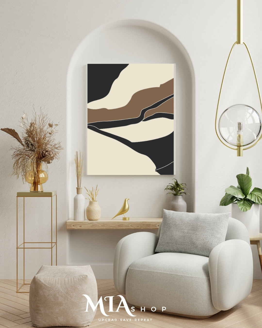 Black and Beige Modern Wall Art - Abstract art - Instant Digital Download | 00024