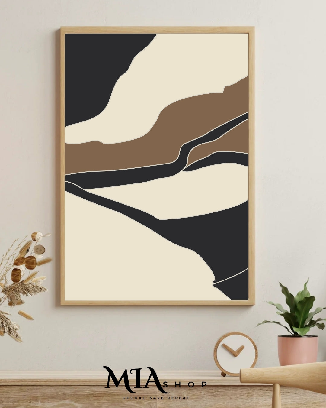 Black and Beige Modern Wall Art - Abstract art - Instant Digital Download | 00024