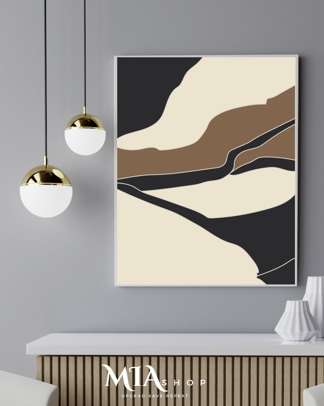Black and Beige Modern Wall Art - Abstract art - Instant Digital Download | 00024