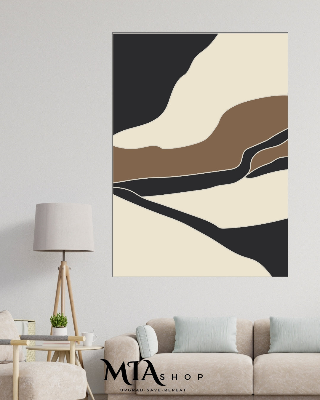 Black and Beige Modern Wall Art - Abstract art - Instant Digital Download | 00024