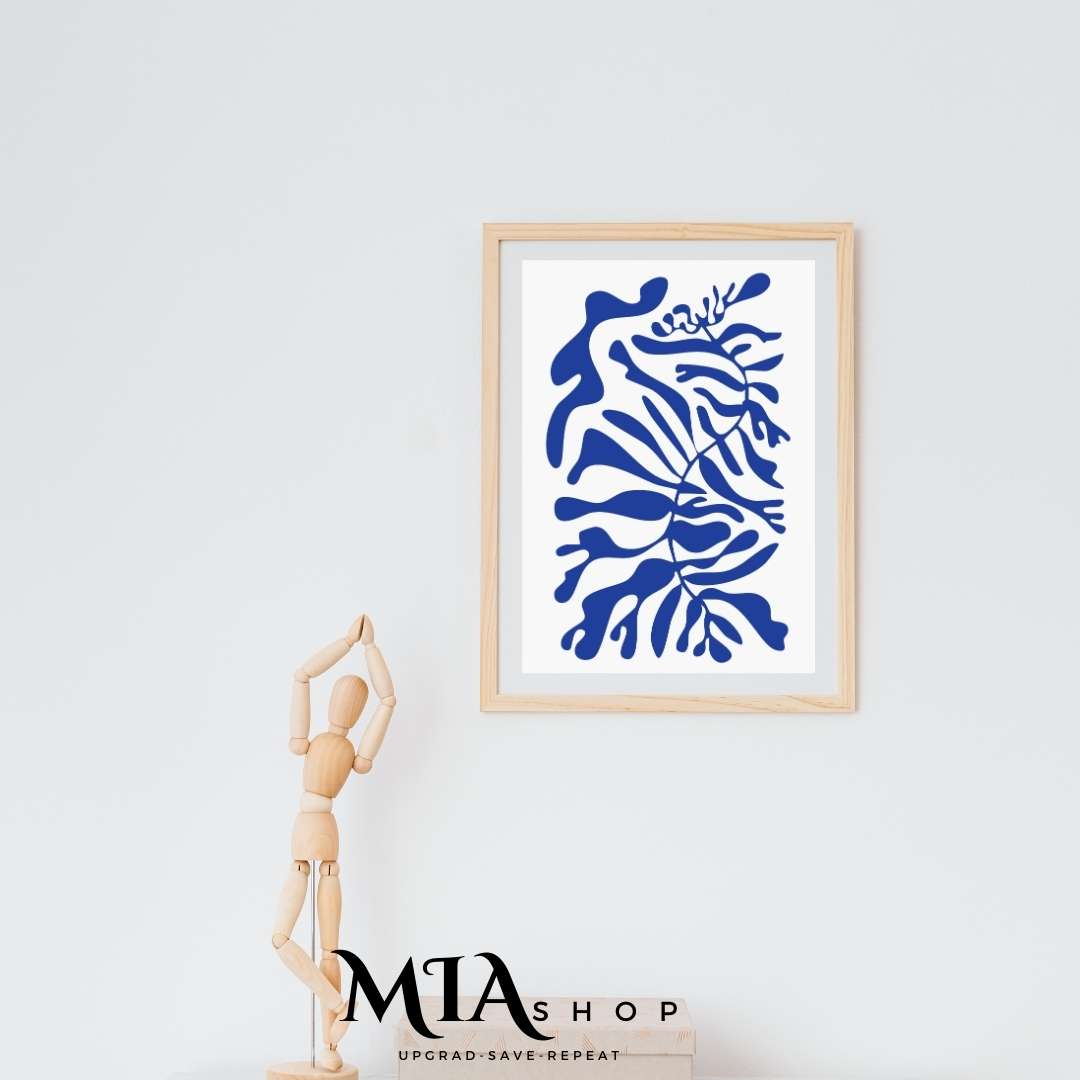 Wall Art,Modern Abstract Wall Art Prints , Yves Klein Blue & off white , wall art for living room | 00011