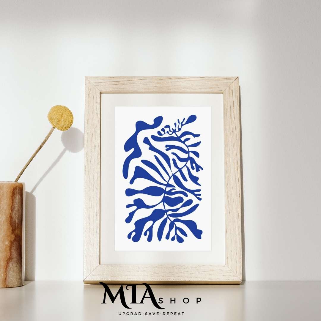 Wall Art,Modern Abstract Wall Art Prints , Yves Klein Blue & off white , wall art for living room | 00011