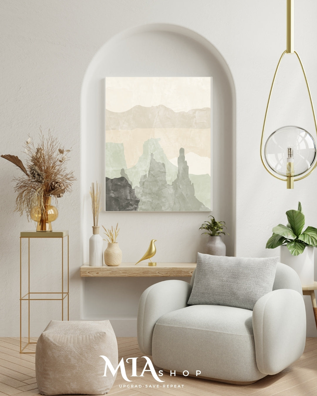 Abstract Wall Art, Textured Green Tones, Instant Download |00022