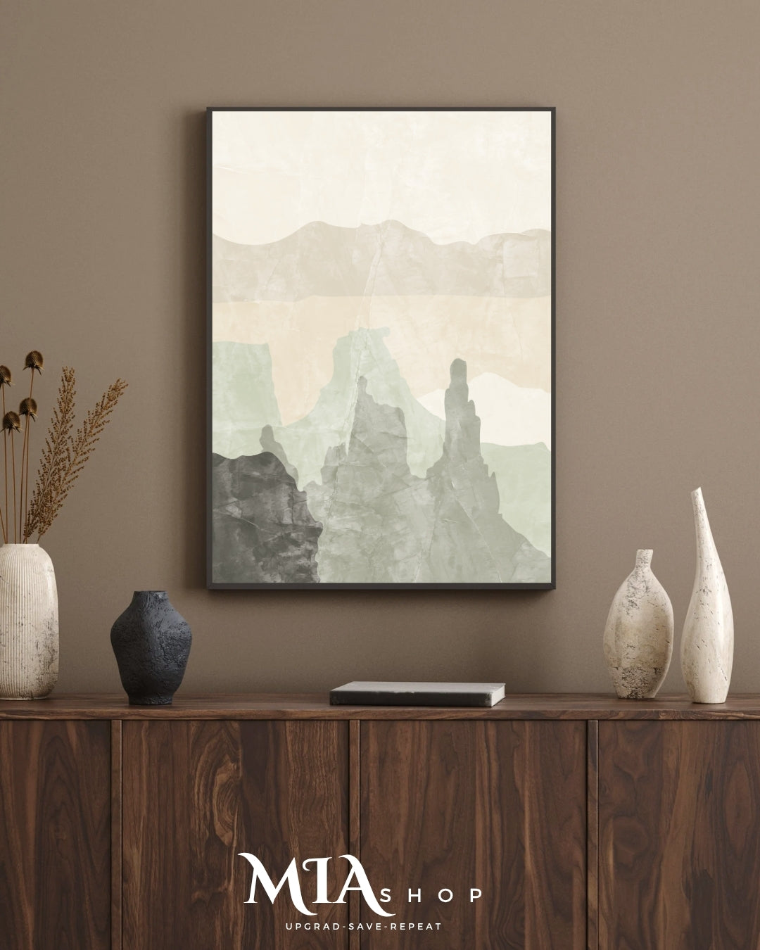 Abstract Wall Art, Textured Green Tones, Instant Download |00022