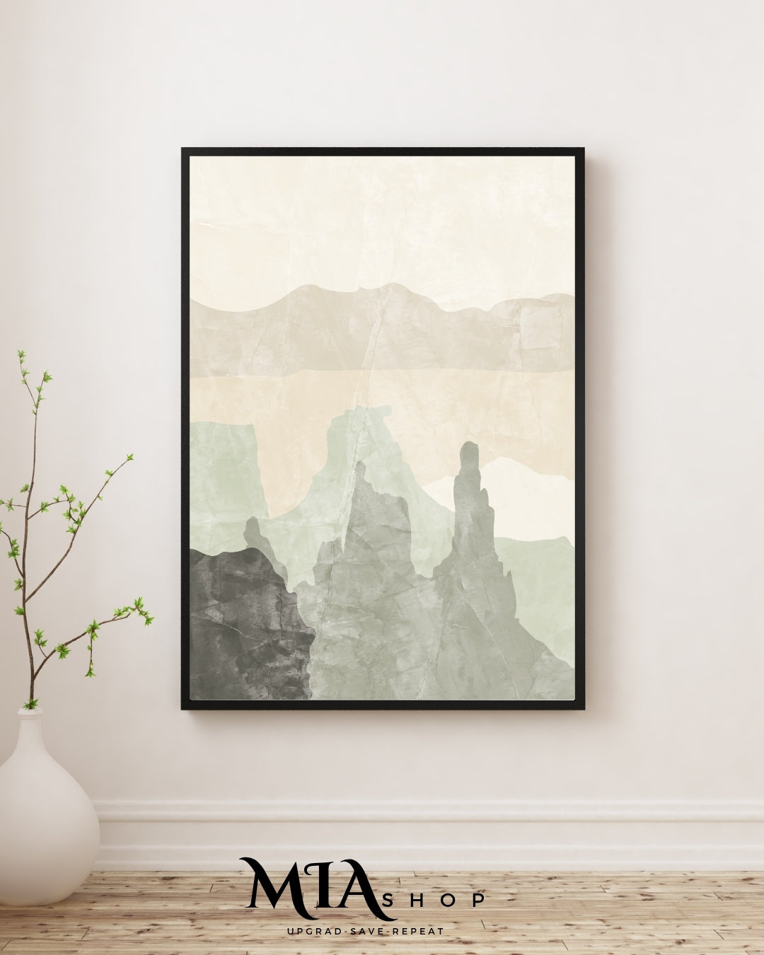 Abstract Wall Art, Textured Green Tones, Instant Download |00022