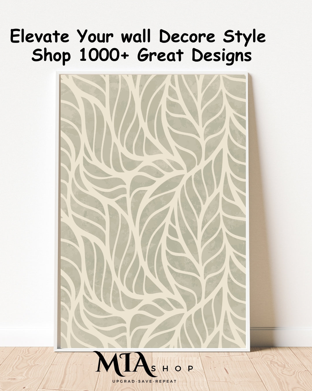 Large Botanical Wall Art , textured Green tones - Digital Download |00020