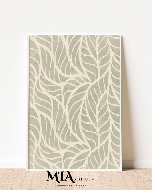 Large Botanical Wall Art , textured Green tones - Digital Download |00020