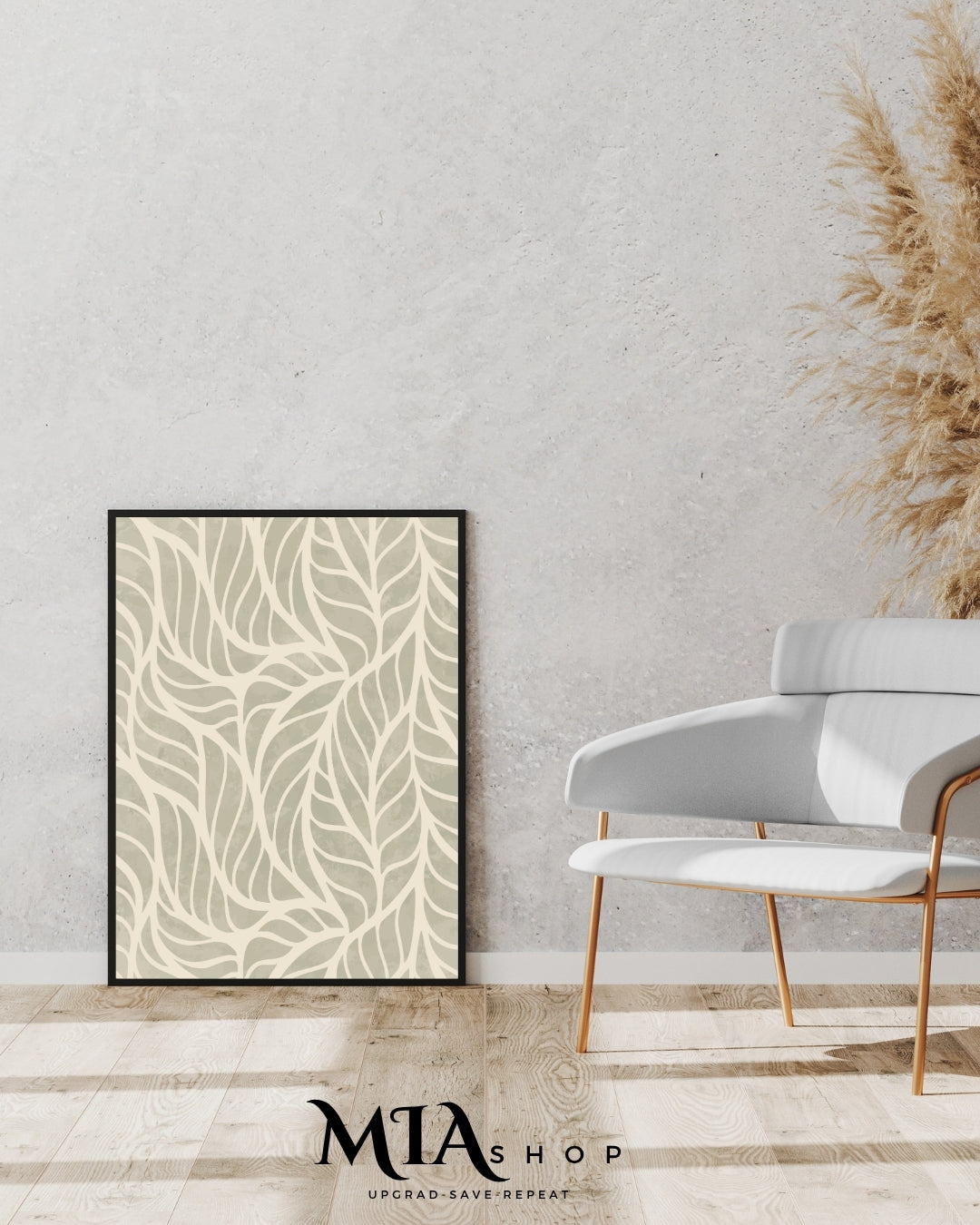 Large Botanical Wall Art , textured Green tones - Digital Download |00020