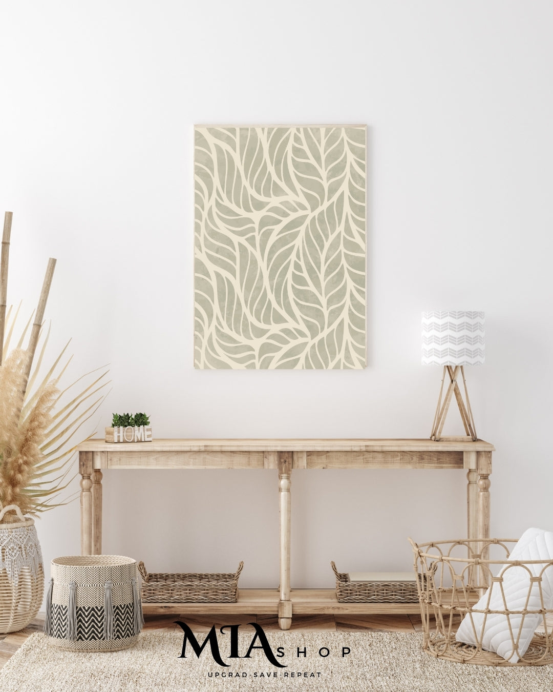 Large Botanical Wall Art , textured Green tones - Digital Download |00020
