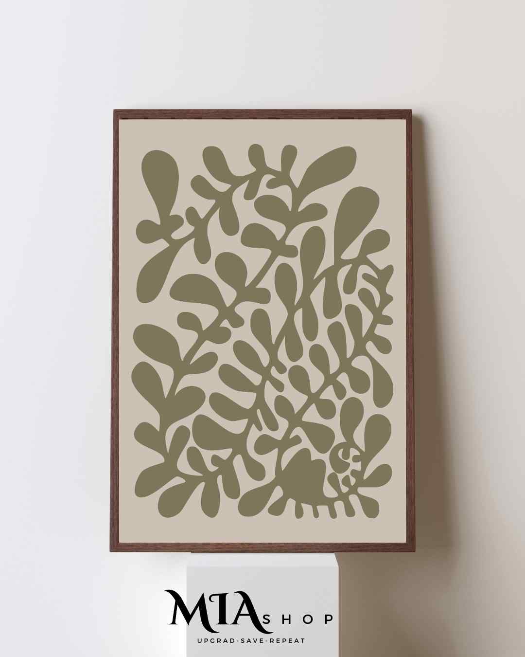 Minimalist wall art, Canvas prints, Botanical wall Decor, Sage Green, wall art for living room  | 00004