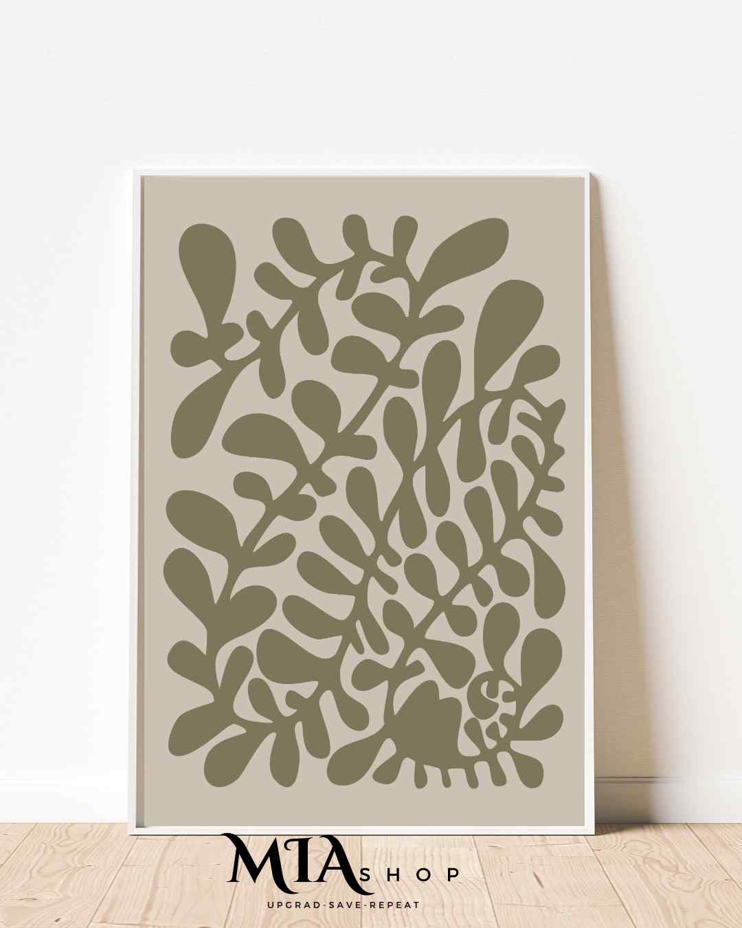 Minimalist wall art, Canvas prints, Botanical wall Decor, Sage Green, wall art for living room  | 00004
