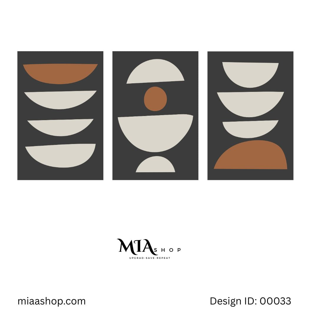 Modern Boho Wall Art Set of 3 - Printable Designs - Instant Digital Download | 00033