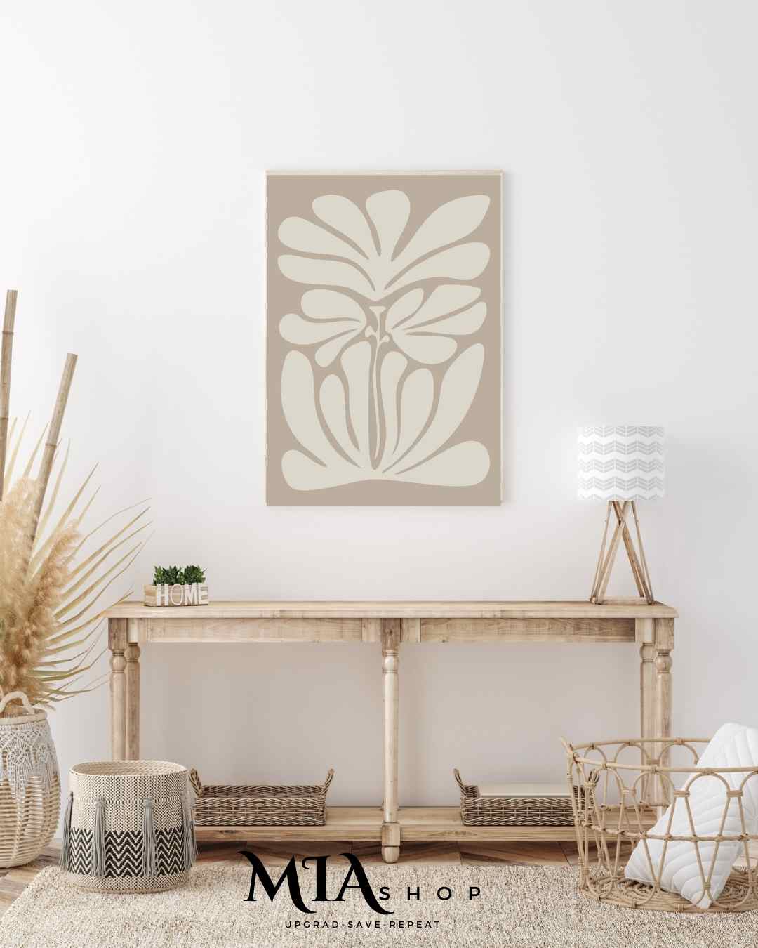 Modern Neutral Wall Art, Light Aesthetic Art, Canvas print, Botanical wall Decor  | 00003