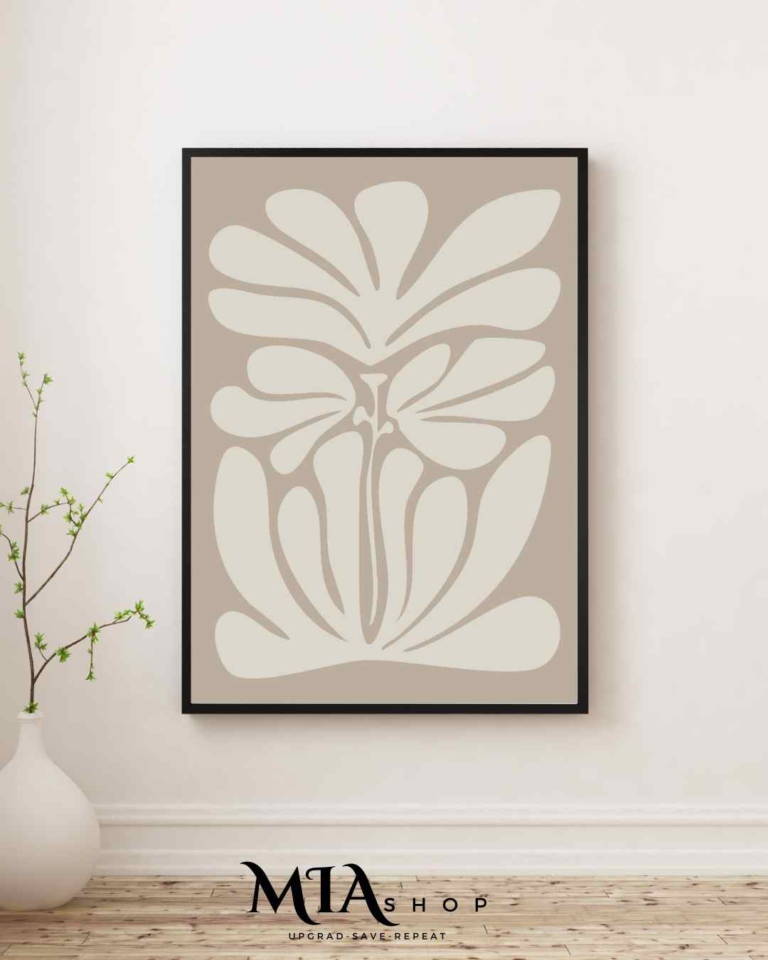 Modern Neutral Wall Art, Light Aesthetic Art, Canvas print, Botanical wall Decor  | 00003