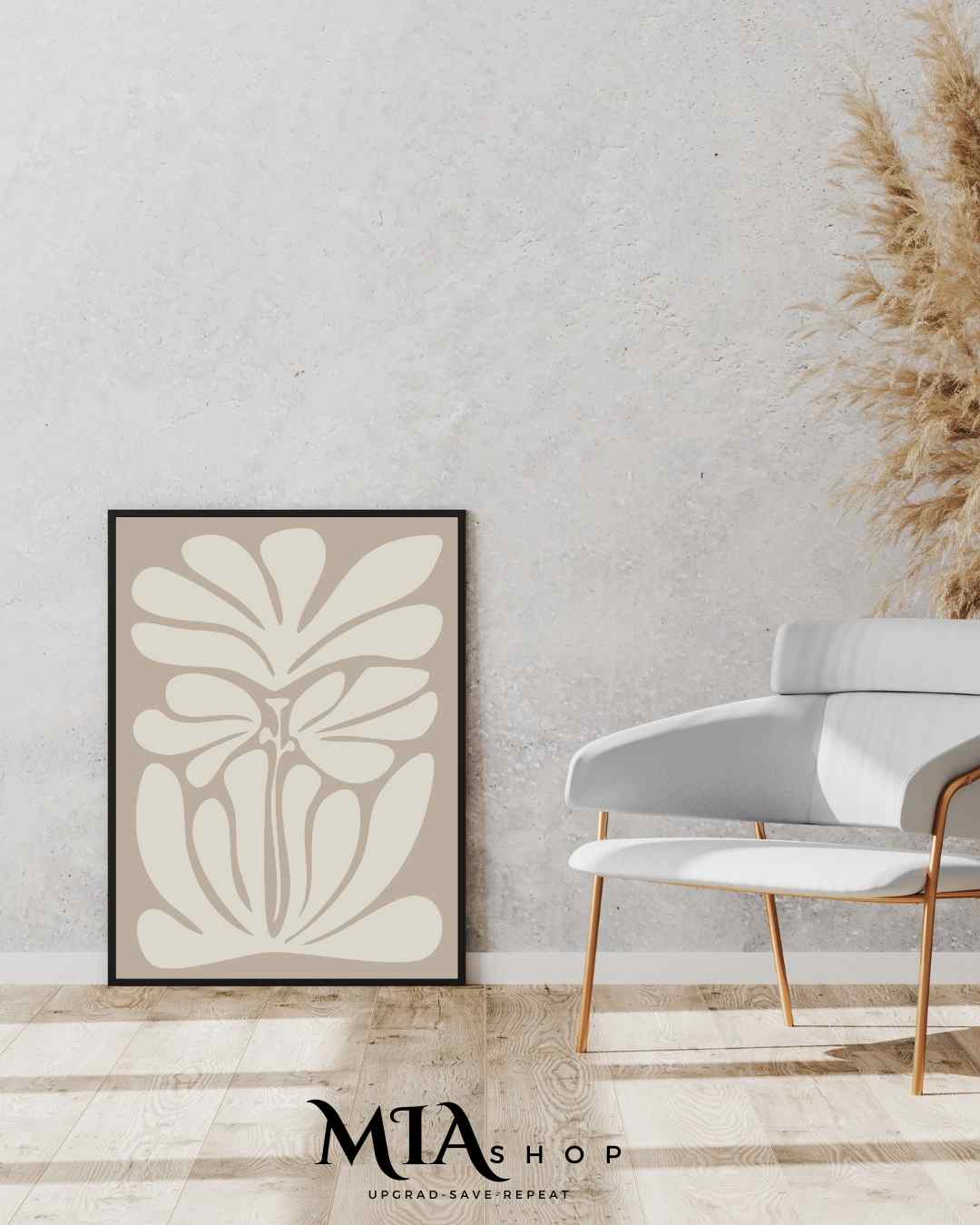 Modern Neutral Wall Art, Light Aesthetic Art, Canvas print, Botanical wall Decor  | 00003
