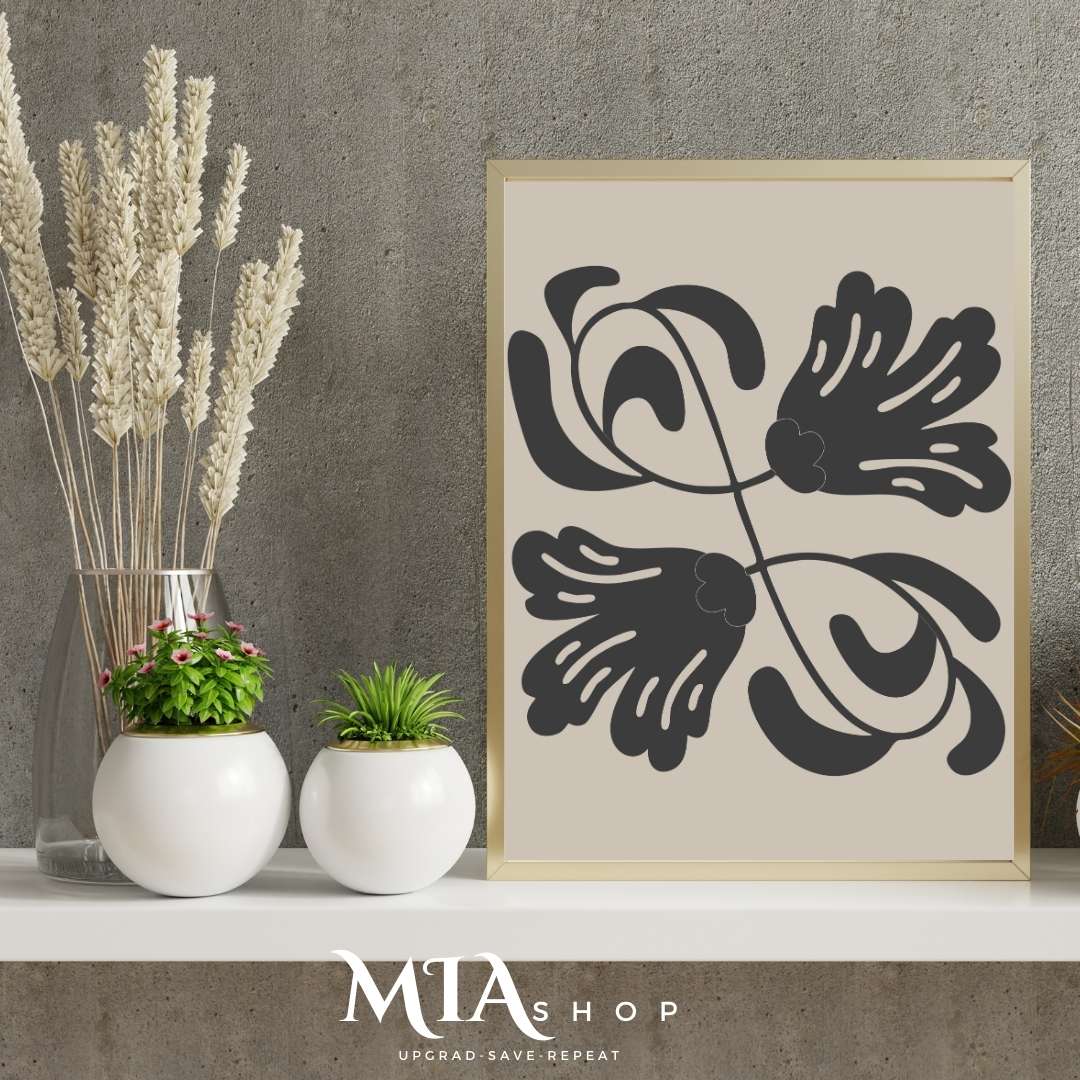 Moody Wall Art, Free Download, Black and Beige , Minimalist Canvas Print |00013