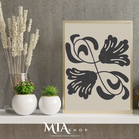 Moody Wall Art, Free Download, Black and Beige , Minimalist Canvas Print |00013