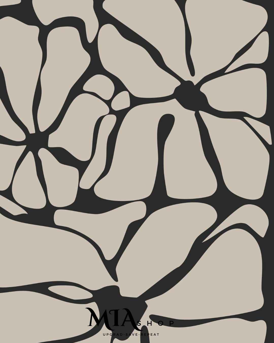 Oversized Botanical wall Decor, Black & Beige Statement Piece, Nature-Inspired wall art, Canvas prints| 00005