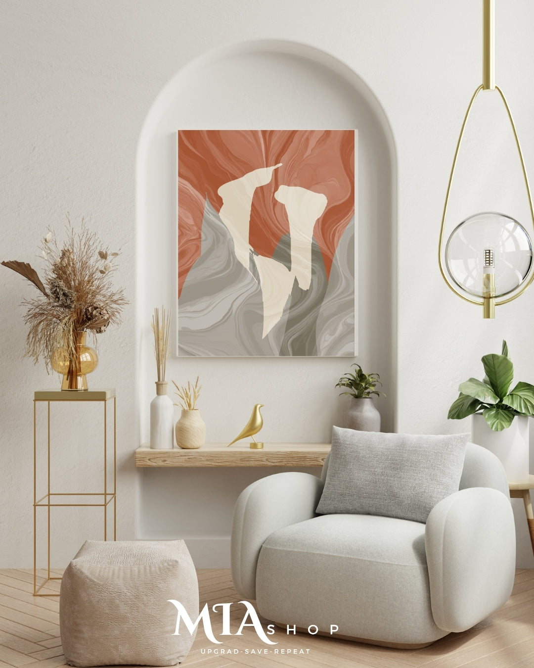 Terracotta Abstract Wall Art 00028
